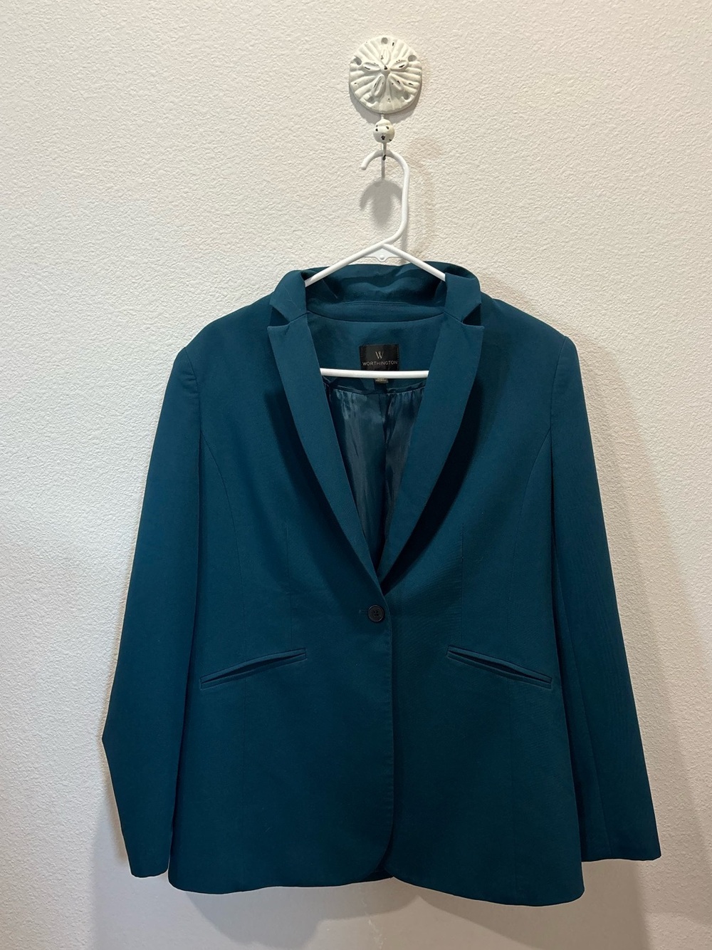 Worthington Teal Single-Button Blazer